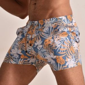 Tropical Peach Palm Summer Shorts